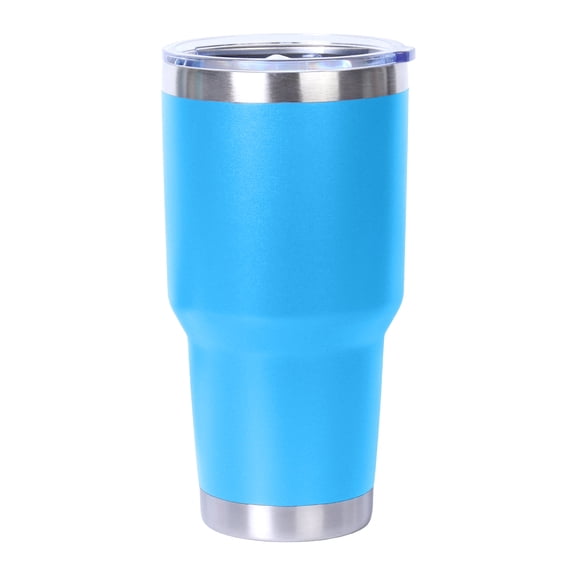 Muka 30 oz. Stainless Steel Tumbler, Durable Powder Coated Insulated Travel Cup-Sky Blue