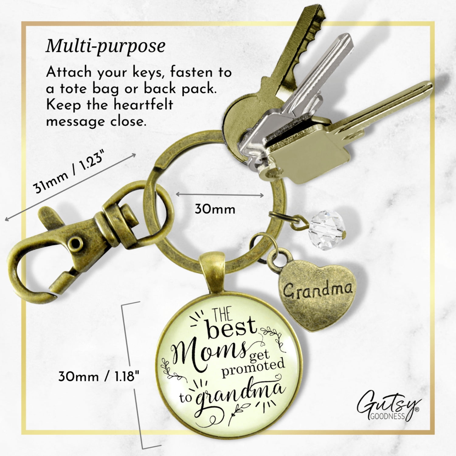 New Grandma Keychain Best Moms Get Promoted Grandmother Keepsake Jewelry Gift