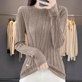 thumbnail image 2 of Women's Sweaters Women Tops Women's Oversized Pullover Sweater Soft Knit Long Sleeve Round Neck Casual Comfortable Tops Loose Fit Solid Color Basic Sweater for Fall Winter, 2 of 3