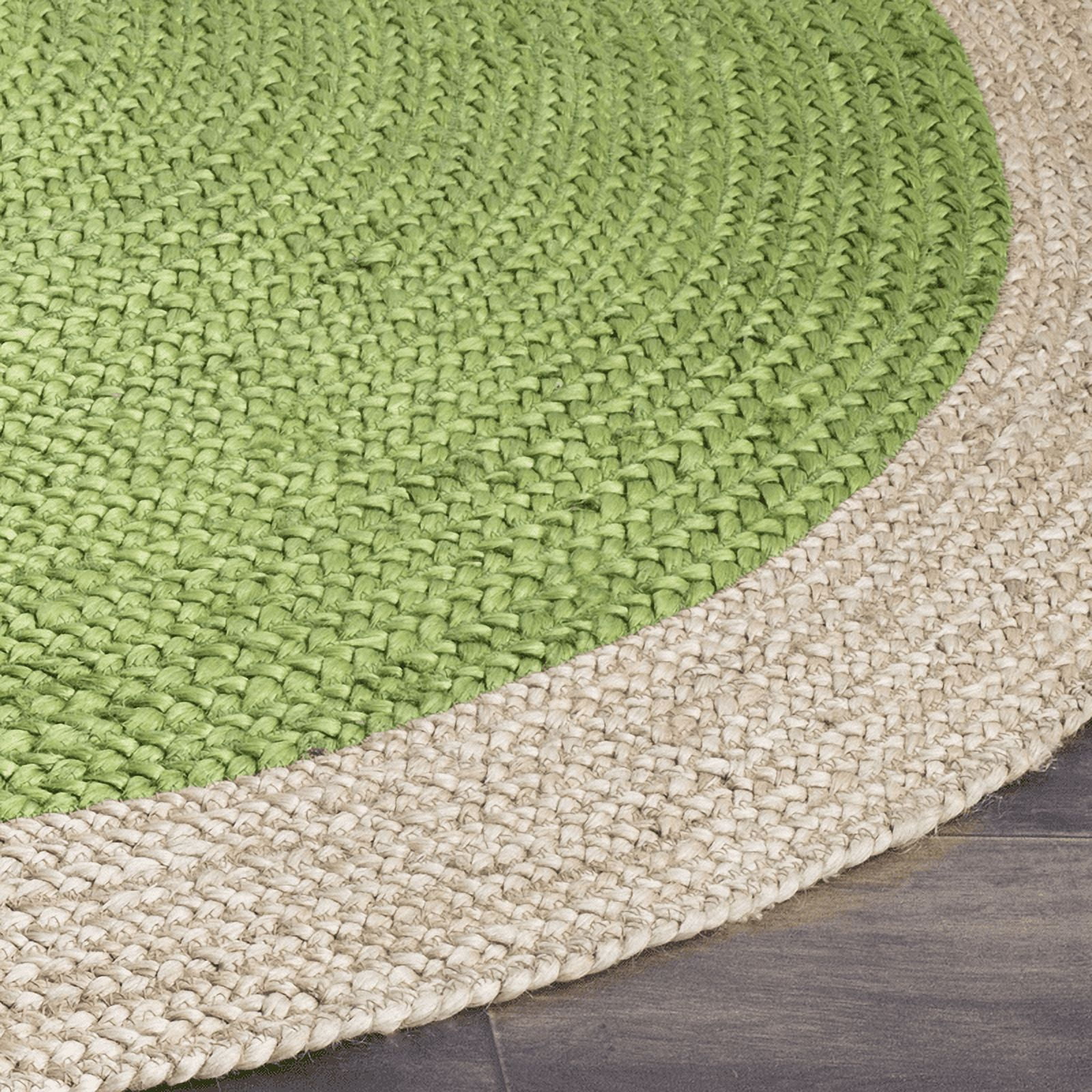 Jaipur Art And Craft Beautiful 100x100 cm (3.33 x 3.33 Square feet) Multicolor Round Jute Area Rug