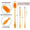 thumbnail image 4 of Kitchiny 12.5" Silicone Bottle Brush & Straw Cleaner Brush Set, Bottle Cleaner Brush for Hydro Flasks, Sports Bottles & Reusable Straws, Water Bottle Brush Cleaner for Narrow Neck Containers, 4 of 4