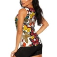 thumbnail image 3 of Xecao Retro Floral Butterfly print women's scoop neck, loose-fit workout tank tops for the gym., 3 of 9