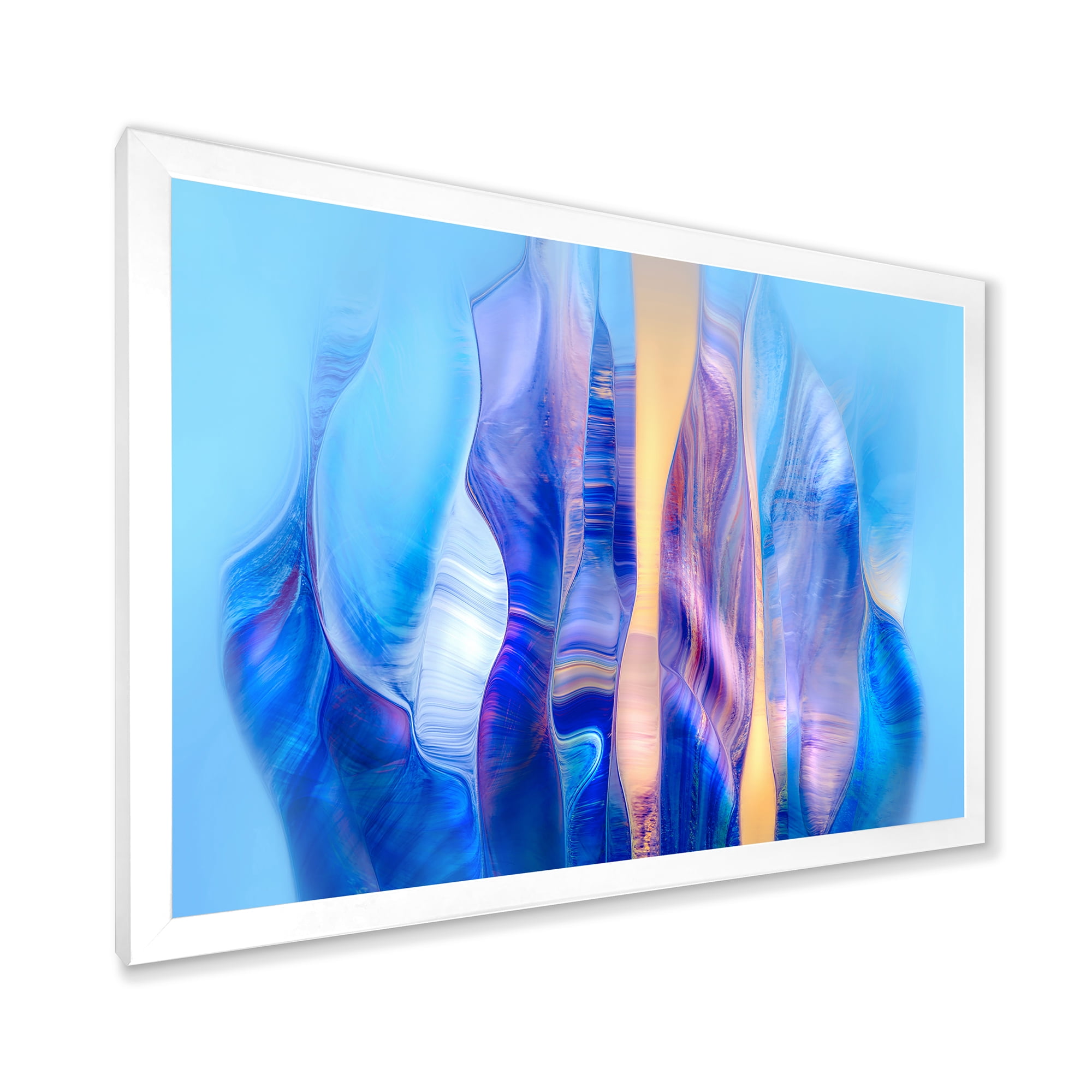 Designart 'Abstract Colorful Twisted Wavy Shape In Motion' Modern Framed Art Print