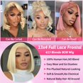 thumbnail image 2 of Peluca LAKASTATR Blonde Bob, 30 cm, 613, cabello humano, 200% de densidad, 2 of 6