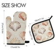 thumbnail image 2 of Yayeee Oven Mitts and Pot Holder Set of 2 Heat Resistant Kitchen Gloves Baking Hot Pad, Purple Seashell, 2 of 5