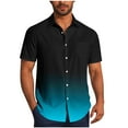 thumbnail image 2 of S-5X Plus Size Shirts for Men with Pocket Big & Tall Short Sleeve Tshirts Shirt Mens Trendy Gradient Printed Button-Down Collared Beach Tees Tops, 2 of 6