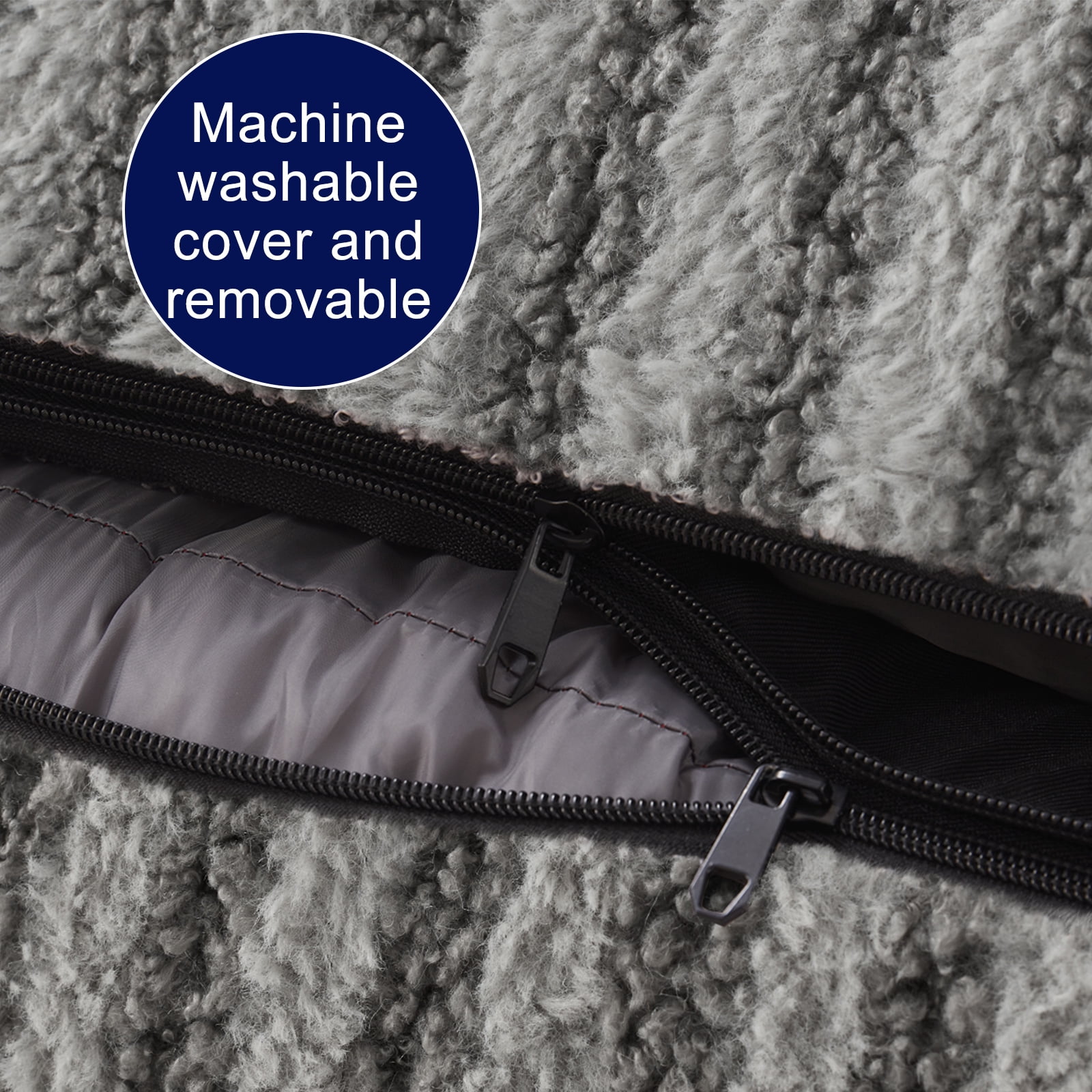Soft Calming Sleeping Puppy Bed, Dog Beds for Small Dogs and Cats, Washable Rectangle Dog Bed with Removable Cover, Pet Beds, Non-Slip Bottom, Gray, 20in