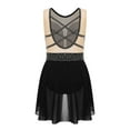 thumbnail image 3 of Hansber Kids Girls Sleeveless Patchwork Lyrical Dress Gymnastics Leotard Skirted Sparkle Modern Dance Costume Black 12, 3 of 6