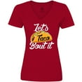 thumbnail image 3 of Inktastic Lets Taco Bout it Women's V-Neck T-Shirt, 3 of 5