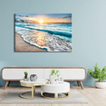 thumbnail image 4 of CPHDW7 Beach Sunrise Wall Art Canvas for Decor, Ocean Scene Frameless Painting for Living Room Bedroom Kitchen Bathroom Sky Blue S, 4 of 9