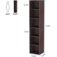 thumbnail image 3 of 6-Tier Tall Narrow Bookshelf, 70.9" H x 11.8" W Storage Shelf, Super Capacity Cube Organizer with Wall Anchor Kit, for Small Spaces, Living Room, Bedroom, 3 of 6