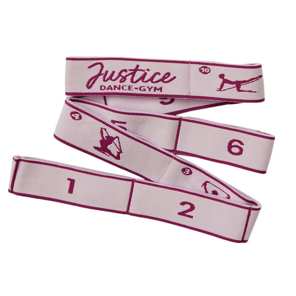 Justice 45" Stretching Strap - includes Stretching Guide! Great for Dance, Gymnastics and Ballet, Ages 6+