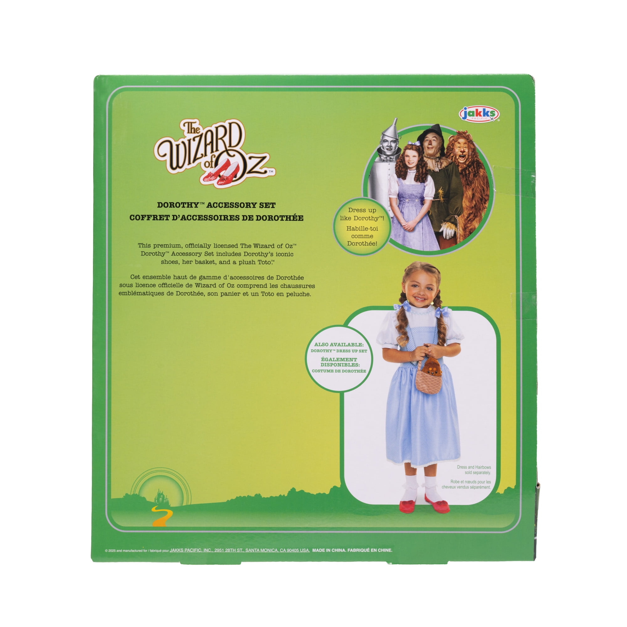 The Wizard of Oz Basket and Shoes Accessory Set with Toto Plush Toy for Child Ages 3+
