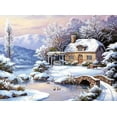 thumbnail image 1 of GATYZTORY-Cuadro de pintura de diamante redondo y cuadrado para niños y adultos, mosaico de punto de cruz, casa de nieve, regalo para el hogar, 1 of 4