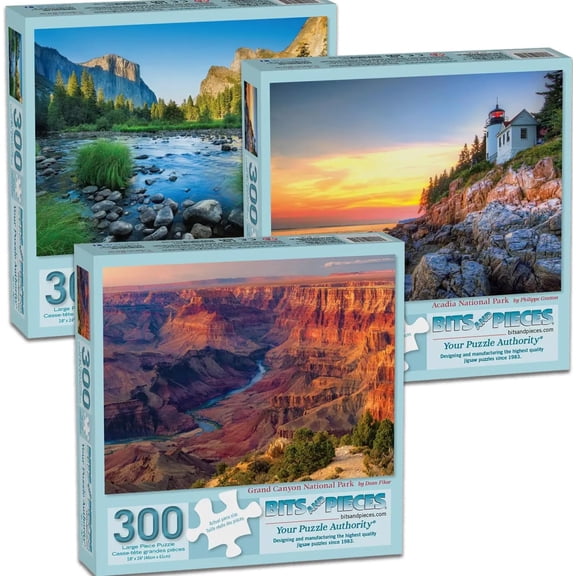 Bits and Pieces National Park Jigsaw Puzzles for Adults 300 Piece 3 Pack