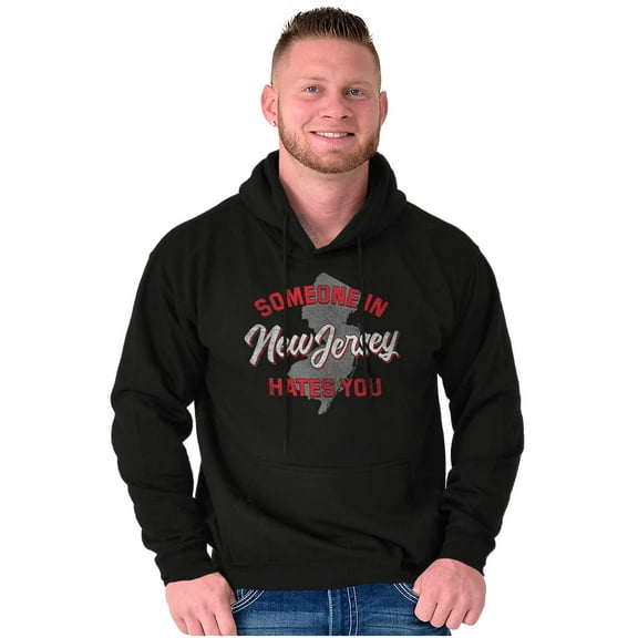 Someone in New Jersey Hates You Funny Unisex Plus Fleece Graphic Hoodie Brisco Brands 2X