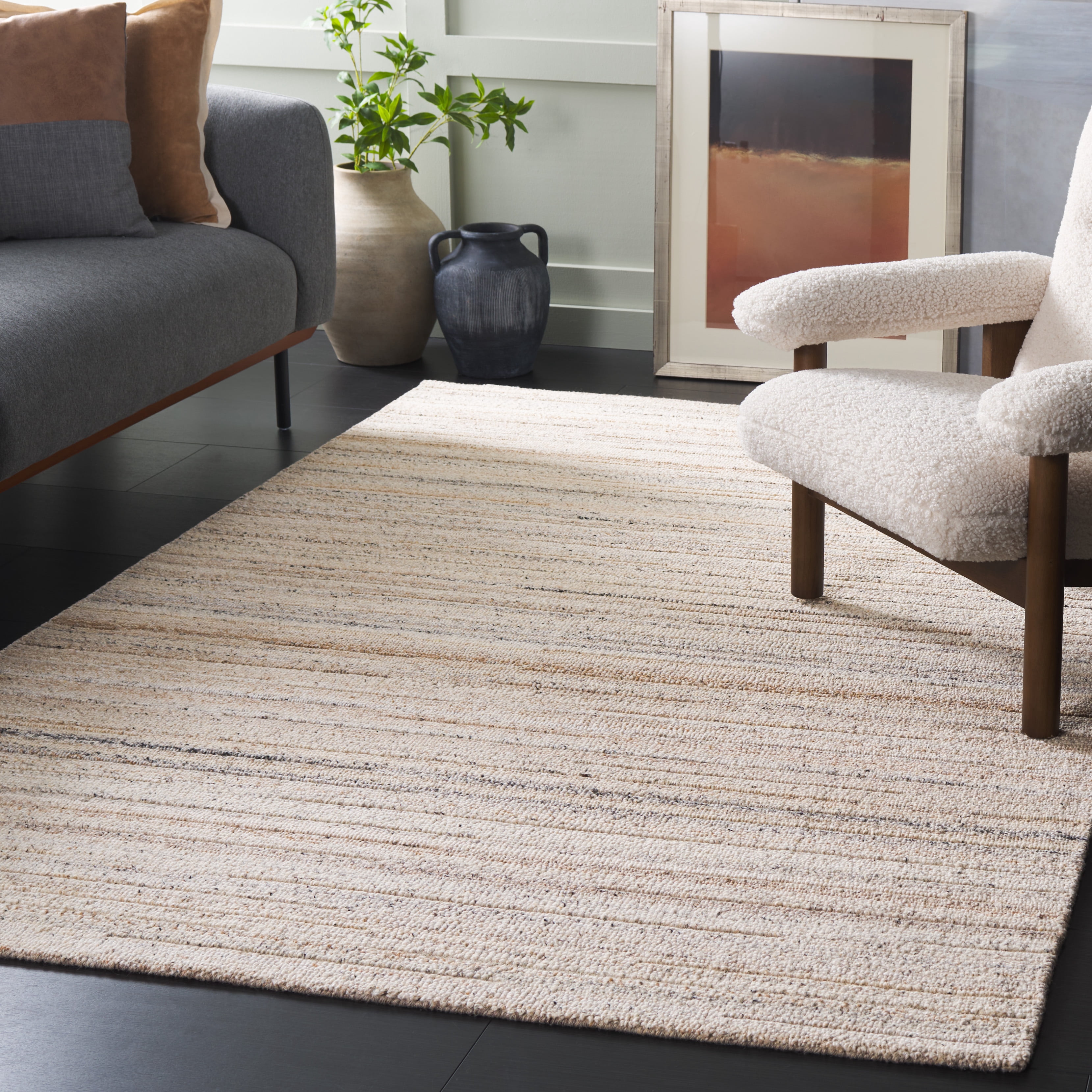 SAFAVIEH Natura Simone Striped Area Rug, Beige, 6' x 9'