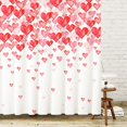 thumbnail image 2 of 72x72 Valentine''s Day Shower Curtains, Falling Red Love Hearts Holiday Bathroom Curtains, Valentines Lovers Couples Romantic Decors, Home Fabric Waterproof Shower Curtain Set with 12 Hooks …, 2 of 6