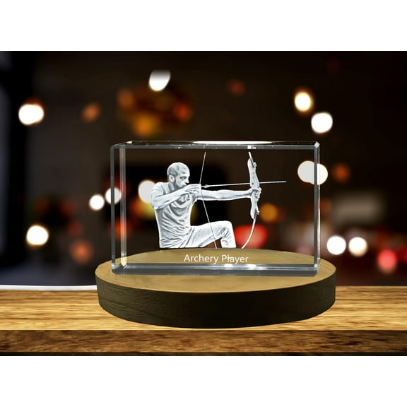 Archery Player 3D Engraved Crystal 3D Engraved Crystal Keepsake/Gift/Decor/Collectible/Souvenir