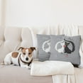 thumbnail image 4 of Ambesonne Cat Throw Pillow Cover 2 Pack, Couple Fishbone, 24", Black White Grey, 4 of 5