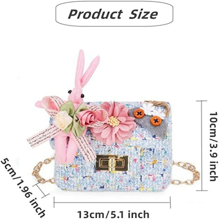 Little Girls Handbags Mini- Shoulder Bag with Mini Flap Bag Wallet Bag  Crossbody Bag for Girls,on birthday, Childrens Day, Halloween, Christmas,  New Years Eve, etc(WHITE,bag) 