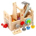 thumbnail image 2 of Juego de construcción de madera Montessori para niños de 3 a Ehuebsd 6 años juguete de aprendizaje combinación de tuercas herramientas interactivas de simulación para p, 2 of 9