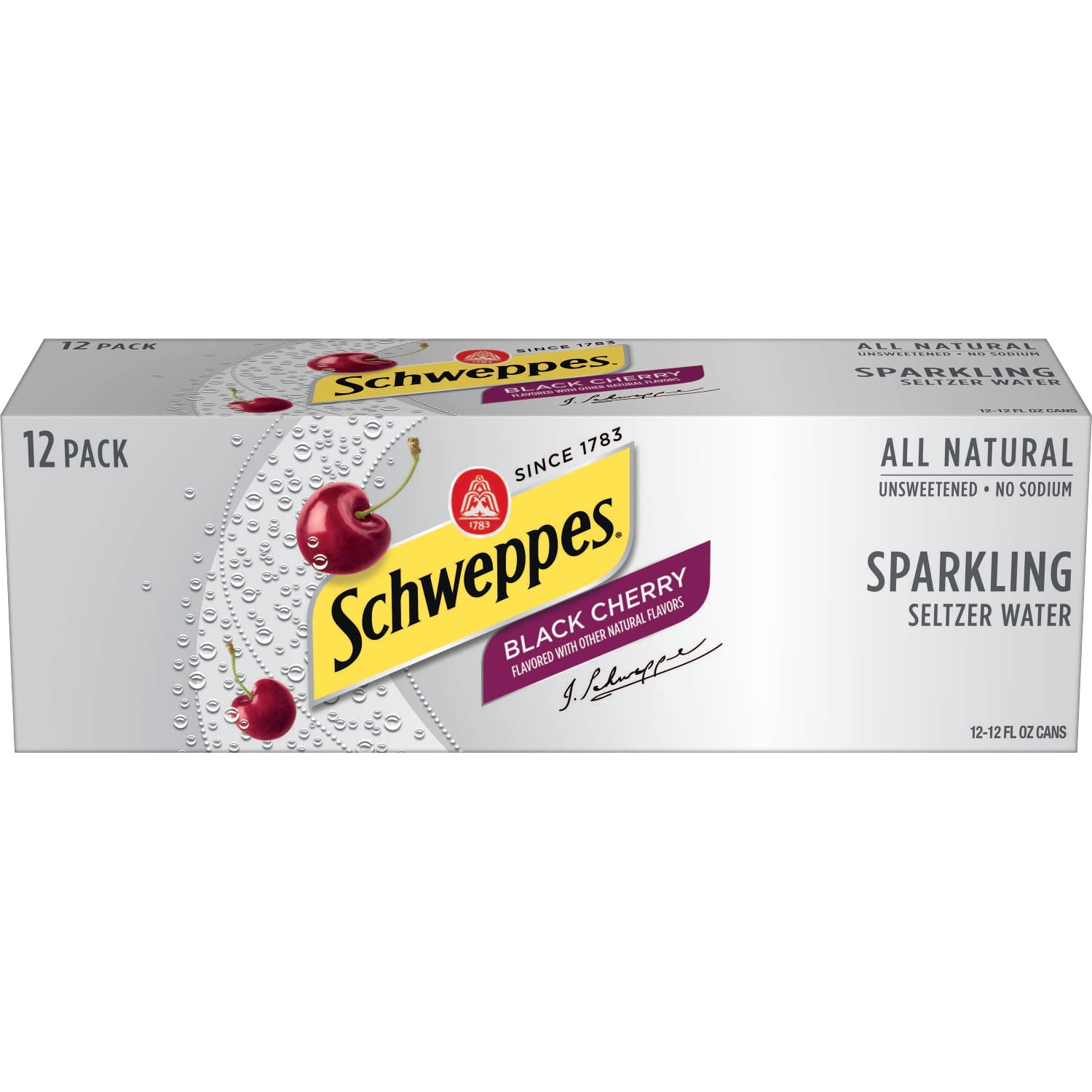Schweppes Black Cherry Sparkling Seltzer Water, 12 Fl. Oz., 12 Count