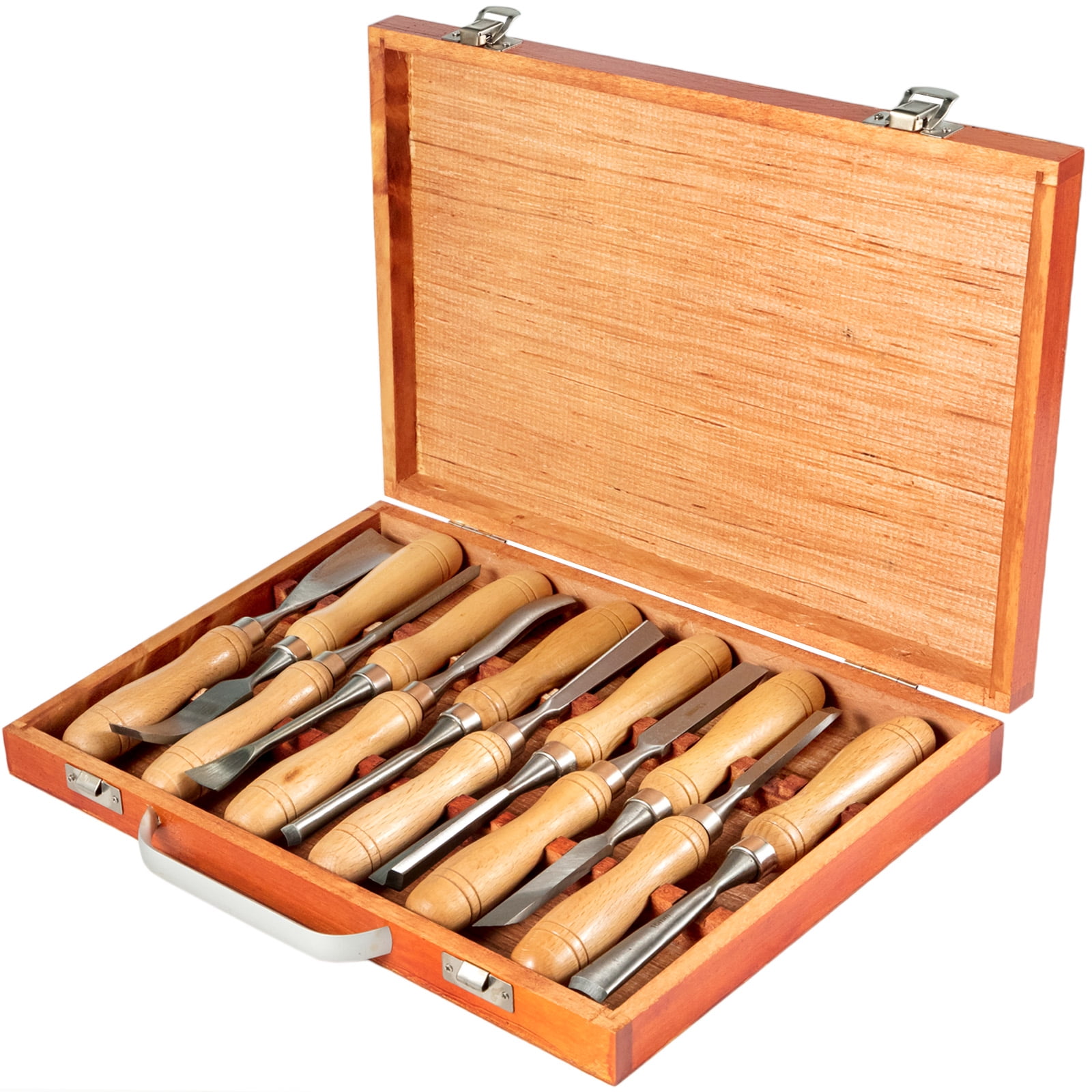 Wood Chisel Set with Tool Roll Bag for Carving Woodworking 1/4” 1” 3/4” 1/2” 