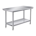 thumbnail image 1 of Mesa de acero inoxidable para preparación de alimentos, mesa de trabajo de cocina, mesa de preparación de alimentos para exteriores, mesa de metal 120cmx40cmx80cm, 1 of 9
