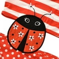 thumbnail image 4 of GYRATEDREAM Baby Toddler Girls Swimsuit Swimming Costume One-Piece Cute Stripe Sleeveless Ladybug Print Bathing Suit Outfits 5-6 Years, 4 of 4