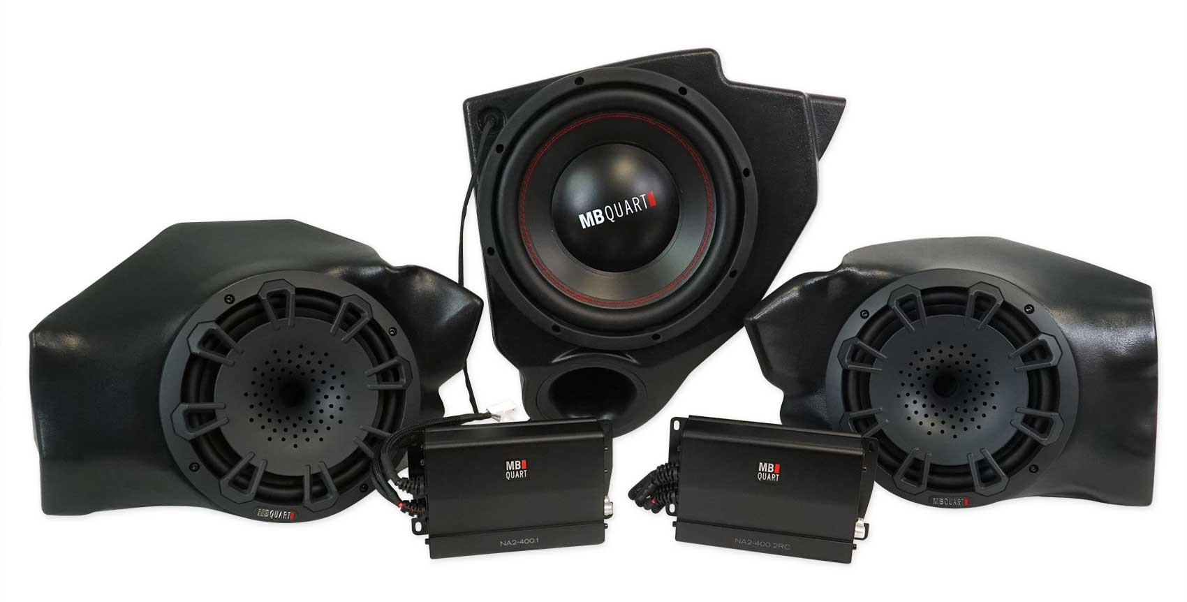 MB QUART Kick Panel Speakers+Subwoofer+Amps For Select Polaris RZR Ride