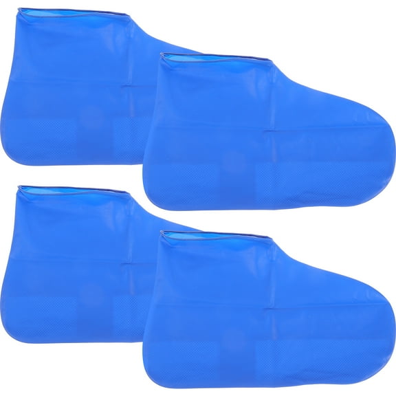 Blue Latex Shoe Covers with Thickened Material for Sports and Protection 2 Pairs