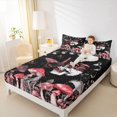 thumbnail image 4 of jejeloiu Pink Mushroom Bed Sheets,Gothic Skull Moth King Sheets For Girls Kids 4pcs, 4 of 7