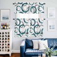 thumbnail image 2 of Turquoise Grey Kitchen Curtains Sets for Windows 24 Inch Length, Geometric Circle Modern Abstract Simple Art Rod Pocket Window Treatments Tier Curtains and Valances Set for Bedroom/Bathroom, 2 of 8