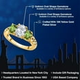 thumbnail image 2 of Gem Stone King 18K Yellow Gold Plated Silver White Topaz and Green Peridot Filigree Style 3 Stone Ring for Women (2.50 Cttw, Oval 8X6MM and 6X4MM) (Size 8), 2 of 6