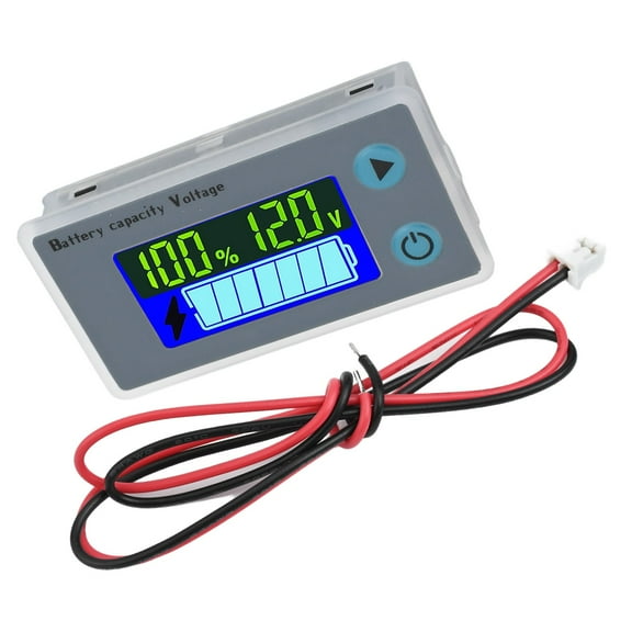 Digital Voltmeter Battery Tester 12V 24V 36V 48V With Temperature Sensor For Car Marine Rv Golf Cart Lead Acid Lifepo4 Lithium Battery Monitor 12V
