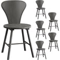 thumbnail image 6 of SICOTAS 47" Modern Round Dining Table&Chair Set for 4-6, Hexagonal Stable Base, Stain-Resistant Easy-Clean Finish, Space-Saving for Kitchen, Living Room,Dark Grey Alder, 6 of 13
