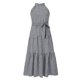 thumbnail image 4 of SAYOO Vestido de mujer, patrón de rayas, cuello halter, sin mangas, con lazo en la cintura, falda de una pieza para mujer SAYOO Casual, 4 of 7