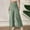 *Green, variant on Women's Linen Elastic High Waisted Flowy Wide Leg Pants, Fall Casual Trousers Wine,Womens Plus XXL