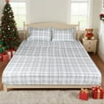 thumbnail image 2 of Gogreen 100% Cotton Christmas Sheet Set King Size, Christmas Plaid, 3PC Set, Breathable Bed Sheet for Hot Sleeper and Night Sweats, Deep Pocket Up to 16 Inches, 2 of 8