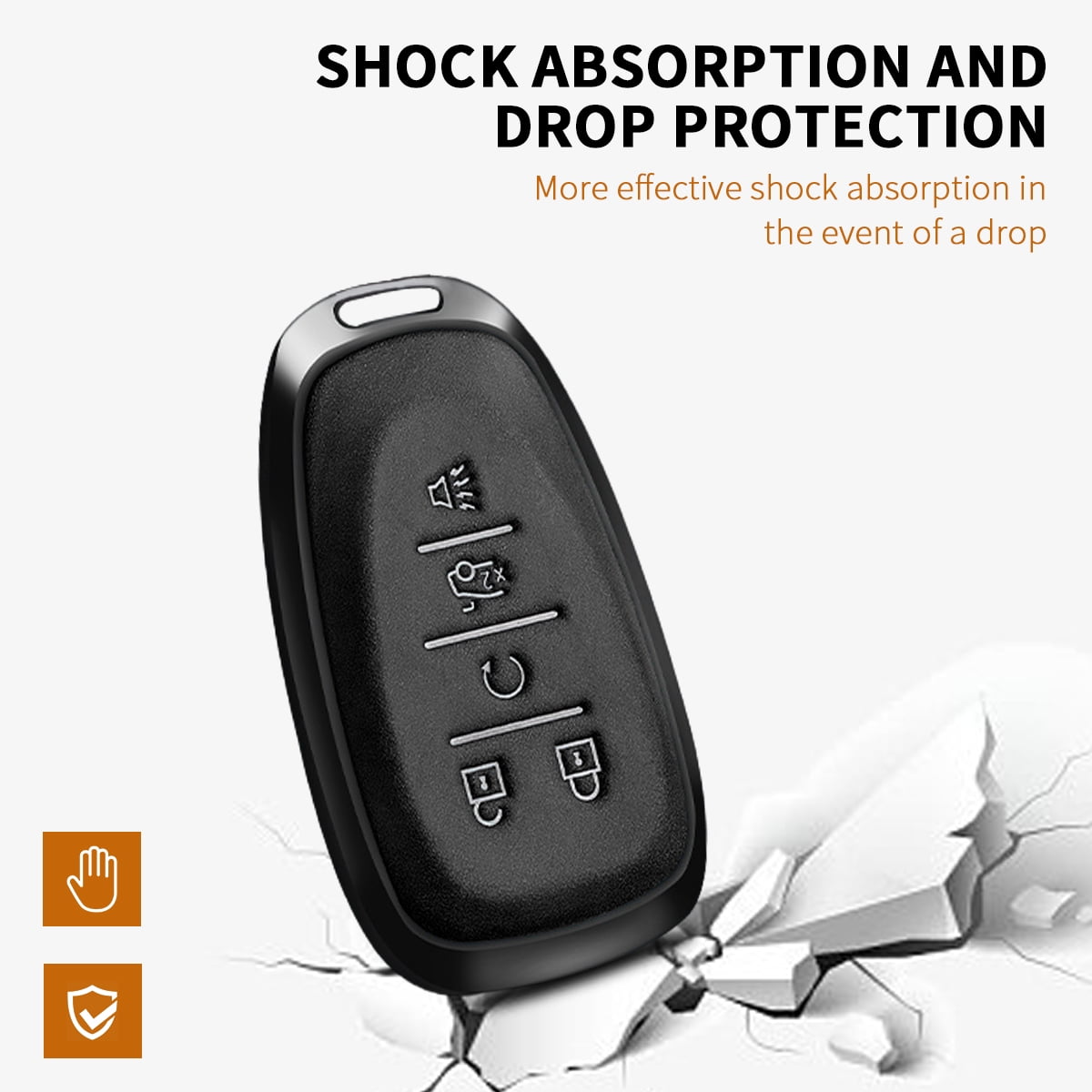 For Key Fob Cover Leather Car Compatible for 2016 2017 2018 2029 2020 2021 Equinox Malibu Camaro Cruze Blazer Sonic Volt Traverse Trax 5 Button Key Case-G Style