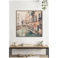 thumbnail image 3 of Kate and Laurel Wandering The Streets of Venice Framed Canvas Wall Art  by Laura Evans 30 x 30 Sylvie Beaded Dark Gold, Vintage, Architecture, Cityscapes, Landscapes Art for Wall Decor, Living Room, 3 of 8