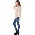 thumbnail image 4 of Unique Bargains Veste en Faux Suède pour Femme à Manches Longues, devant Drapé, Vestes Moto, 4 of 7