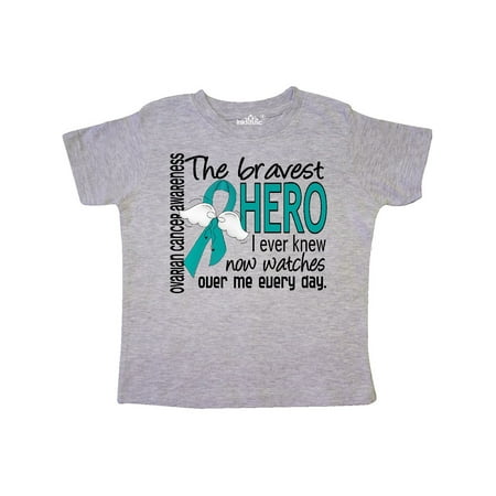 

Inktastic Ovarian Cancer Bravest Hero I Ever Knew 1 Gift Toddler Boy Girl T-Shirt