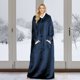 thumbnail image 1 of Sudadera Mujeres Hombres Manta Sudadera con capucha Estilo casual Bolsillo Manga larga Cremallera Ropa de dormir Traje Cgtredaw Azul marino Única para Mujer, 1 of 5