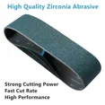 thumbnail image 3 of 3X Sanding Belts 4 X36 In 100 Grit Zirconia Metal Grinding Belt Sander Sandpaper, 3 of 5