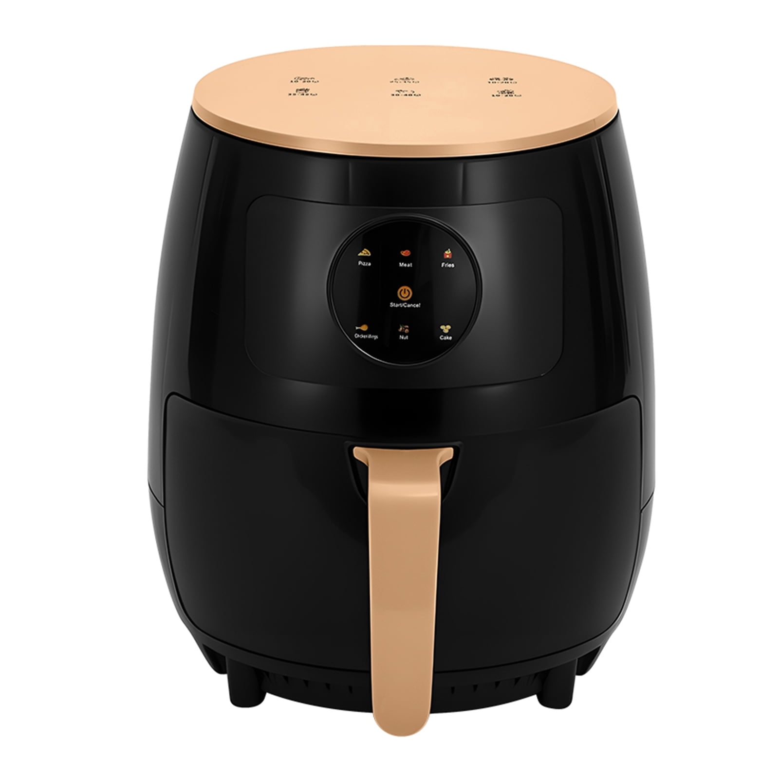 Air Fryer 5L , adjustable temperature up to 200°C, 0-60-minute timer, 7 preset menus, oil-free cooking, and 1350W power, ideal for families of 3-5 people.