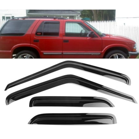 - All American Auto Dark Smoke Acrylic Side Window Deflector/Visor 4-Piece Set for 1995-2005 Chevy S10 Blazer 4 Door & 1998-2001 GMC S15 Jimmy 4 Door & 1996-2001 Oldsmobile Bravada