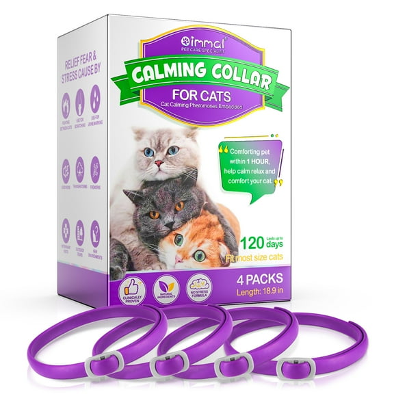 Petpya Calming Collar for Cats -4Pcs Lasts 90 Days Relieve Reduce Anxiety or Stress,Cats Pheromones Collars, Separation Anxiety Relief for Cats,Waterproof & Adjustable,Fit All Kinds of Cats