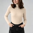 thumbnail image 4 of PBFRDSJ Women's Turtleneck Ribbed Knit Top Long Sleeve Slim Fit Pullover Sweaters Soft Warm Cozy Basic Stretchy Tops Free Sizes, 4 of 9